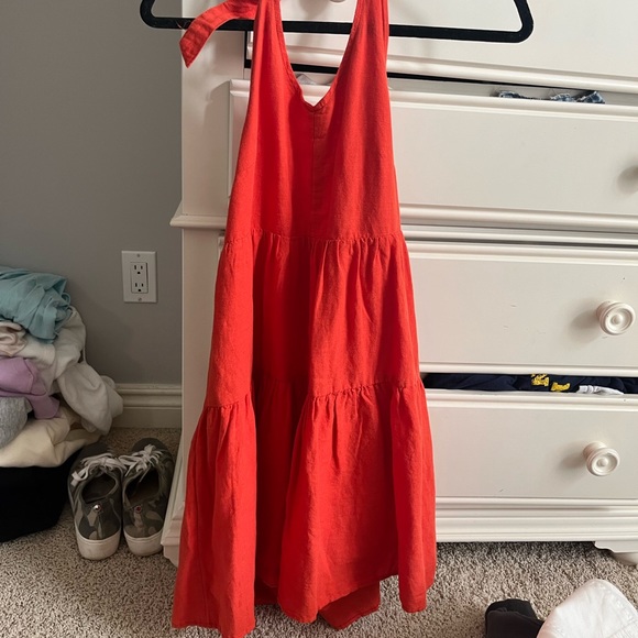 American Eagle Halter Sundress Orange/Red - Picture 2 of 5